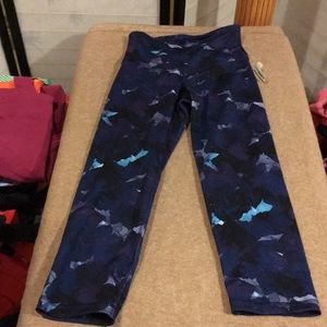 Blue/purple print Old Navy 7/8 length leggings XS